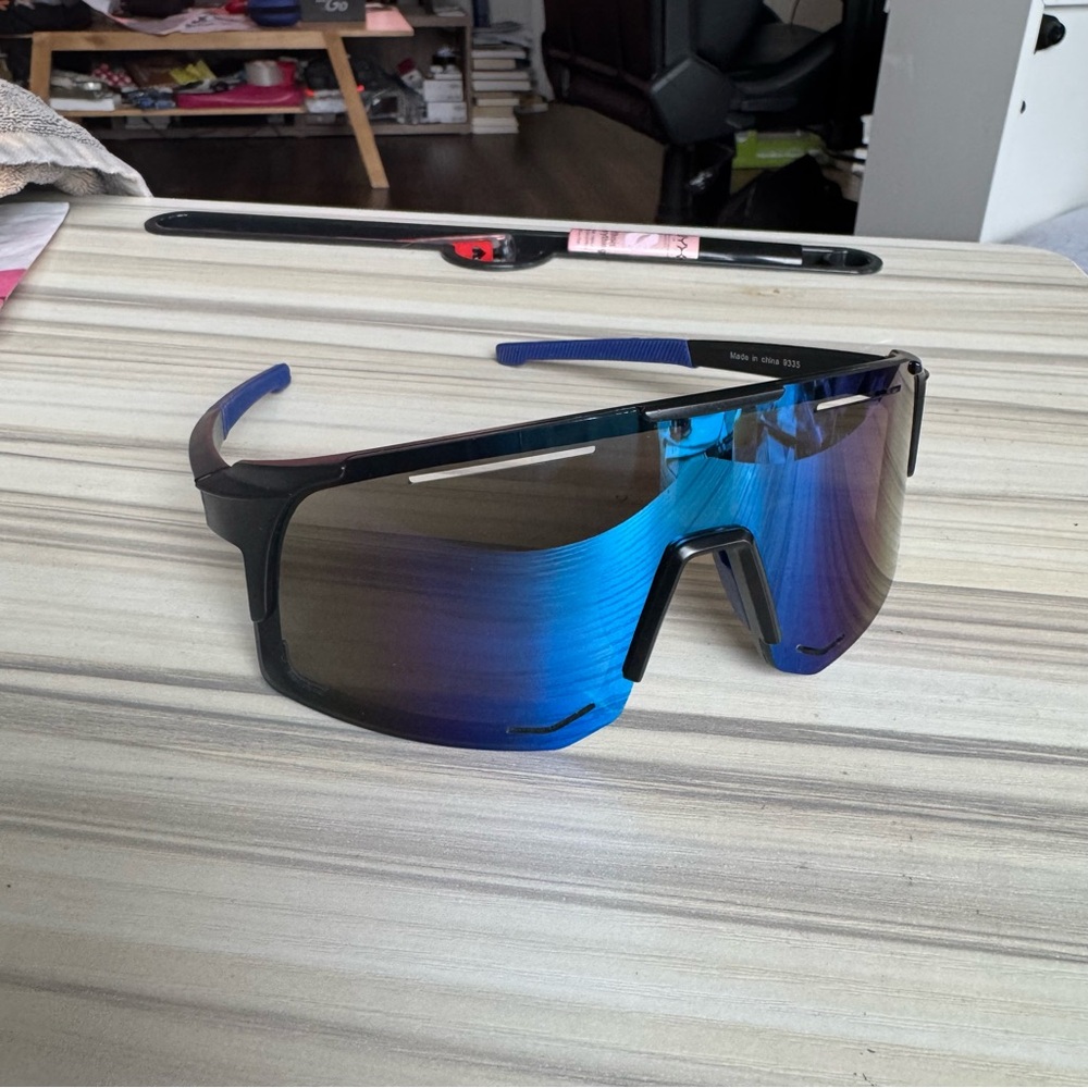Blue and Black Sports Sunglasses